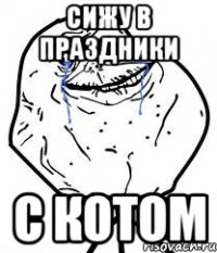 сижу в праздники с котом