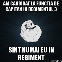 am candidat la functia de capitan in regimentul 3 sint numai eu in regiment