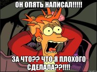 он опять написал!!! за что?? что я плохого сделала??!!!