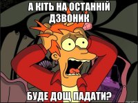 а кіть на останній дзвоник буде дощ падати?