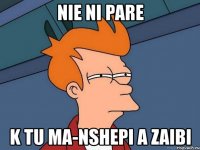 nie ni pare k tu ma-nshepi a zaibi