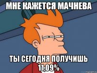 мне кажется мачнева ты сегодня получишь 11,09%