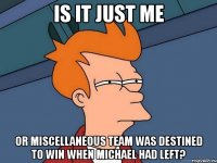 is it just me or miscellaneous team was destined to win when michael had left?