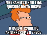 мне кажется или тебе должно быть похуй в какой группе по английскому я учусь