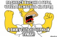 поднялся высоко в горы, чтобы посмотреть на город а вижу только черный туман!