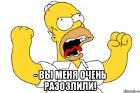  - вы меня очень разозлили!