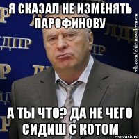 я сказал не изменять парофинову а ты что? да не чего сидиш с котом