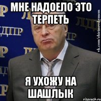 мне надоело это терпеть я ухожу на шашлык