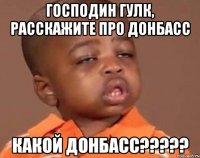 господин гулк, расскажите про донбасс какой донбасс???