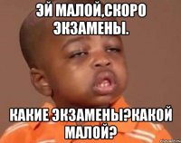эй малой,скоро экзамены. какие экзамены?какой малой?