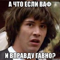 а что если ваф и вправду гавно?