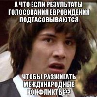 а что если результаты голосования евровидения подтасовываются чтобы разжигать международные конфликты??