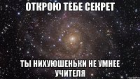 открою тебе секрет ты нихуюшеньки не умнее учителя