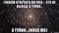 гневом отвечать на гнев – это не выход, а тупик… а тупик…(noize mc)