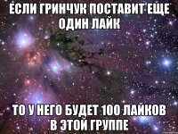 если гринчук поставит еще один лайк то у него будет 100 лайков в этой группе