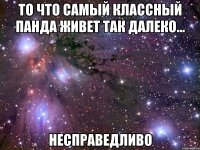 то что самый классный панда живет так далеко... несправедливо