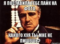 я поставила тебе лайк на фото. какого хуя ты мне не пишешь?