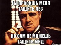 ты просишь меня тащить лес но сам не можешь тащить мид