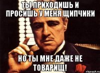 ты приходишь и просишь у меня щипчики но ты мне даже не товарищ!