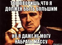 ты говоришь,что я должен быть большим но я даже не могу набрать массу