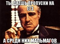 ты даешь пропуски на егэ а среди них мальмагов