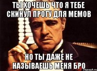 ты хочешь что я тебе скинул прогу для мемов но ты даже не называешь меня бро