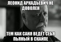 леонид аркадьевич не доволен тем как саня ведёт себя пьяный в скайпе