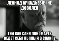 леонид аркадьевич не доволен тем как саня пономарёв ведёт себя пьяный в скайпе