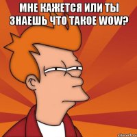 мне кажется или ты знаешь что такое wow? 