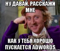 ну давай, расскажи мне как у тебя хорошо пускается adwords