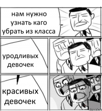 нам нужно узнать каго убрать из класса уродливых девочек красивых девочек