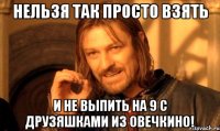 нельзя так просто взять и не выпить на 9 с друзяшками из овечкино!