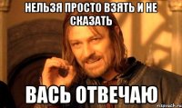 нельзя просто взять и не сказать вась отвечаю