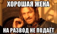 хорошая жена на развод не подаёт