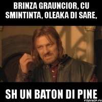 brinza grauncior, cu smintinta, oleaka di sare, sh un baton di pine