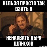 нельзя просто так взять и неназвать ибру шлюхой