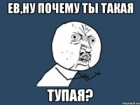 ев,ну почему ты такая тупая?