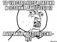 то чувство когда латвия и эстония дают тебе 12 а украина и белоруссия - нет