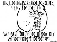 ну, почему ты говоришь, что h1gh отстой, а у самой на звонке стоит "прости за любовь"