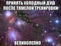 принять холодный душ после тяжелой тренировки великолепно *_*