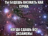 ты будешь визжать как сучка, когда сдашь все экзамены