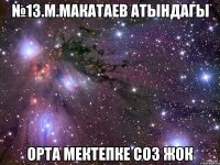 №13.м.макатаев атындагы орта мектепке соз жок