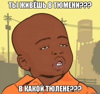 ты живёшь в тюмени??? в какой тюлене???