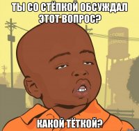 ты со стёпкой обсуждал этот вопрос? какой тёткой?