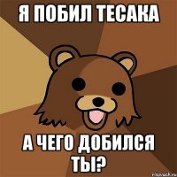 я побил тесака а чего добился ты?