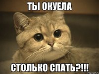 ты окуела столько спать?!!!