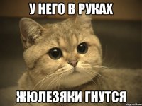 у него в руках жюлезяки гнутся