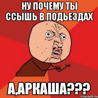 ну почему ты ссышь в подьездах а,аркаша???