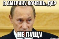 в америку хочешь, да? не пущу