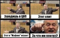Заходишь в ЦОП Этот спит Этот в "Мафию" играет За что им платят?